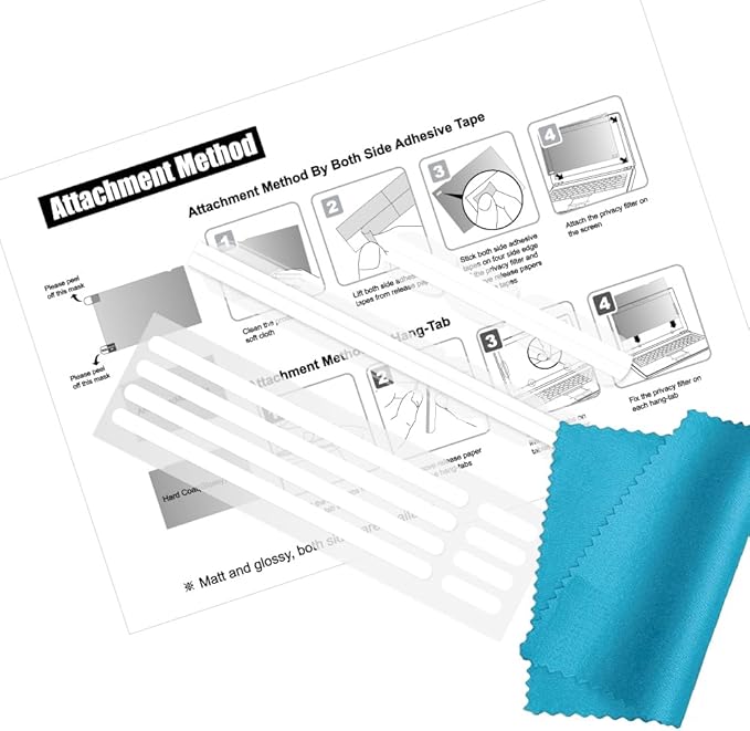 24 Inch - 16:9 Aspect Ratio - Computer Privacy Screen Filter for Widescreen Monitor - Anti-Glare - Protects Eyes from Harmful Glare and Blue Light [WELINC™ Light]