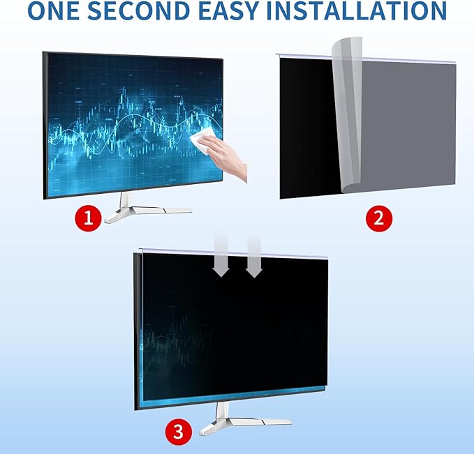 27 Inch Computer Privacy Screen for 16:9 Computer Monitor, Anti-Blue Light Monitor Privacy Screen Filter, Anti-UV Computer Shield, Hanging Type