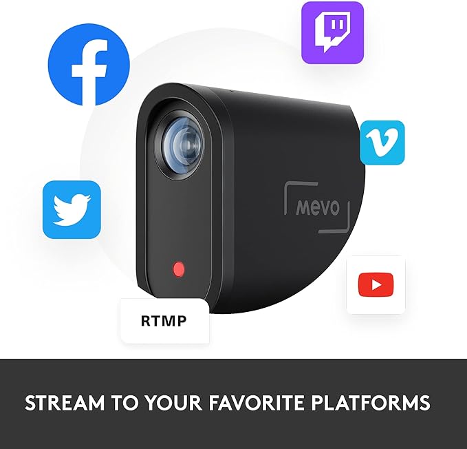 Logitech for Creators Mevo Start 3-Pack Wireless Live Streaming Cameras, for Multi-Camera HD Video,App Control and Stream via Smartphone or Wi-Fi
