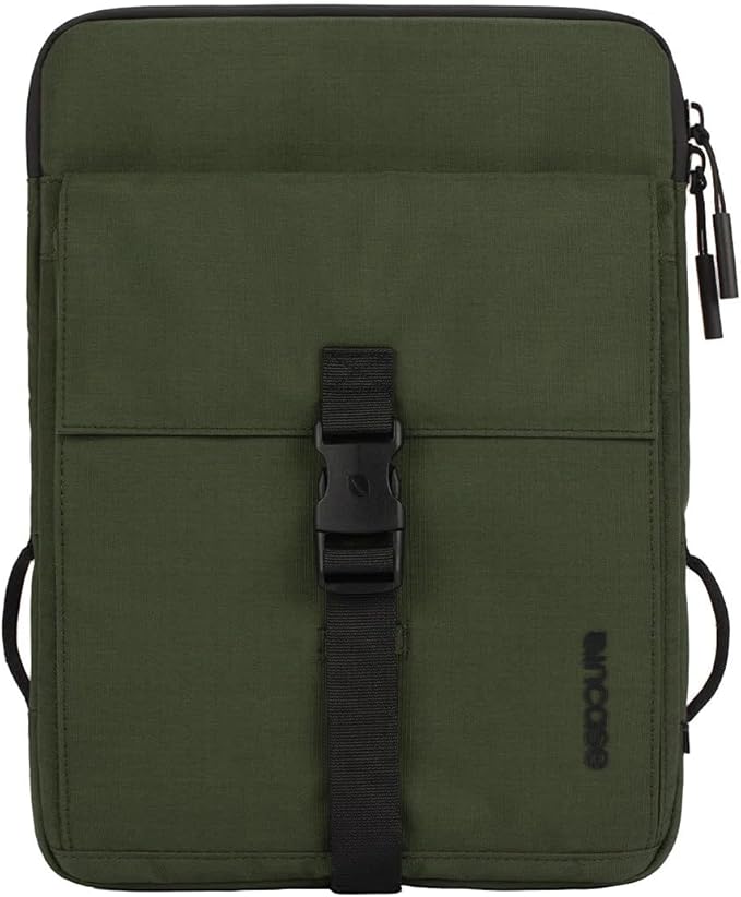 Incase Transfer Sleeve - 14-inch Laptop/MacBook & Tablet/iPad Case - Protective, Lightweight, Hybrid Sleeve and Sling Design, Expandable Front Pocket, Accessory Pocket, Buckle Clasp Closure - Green