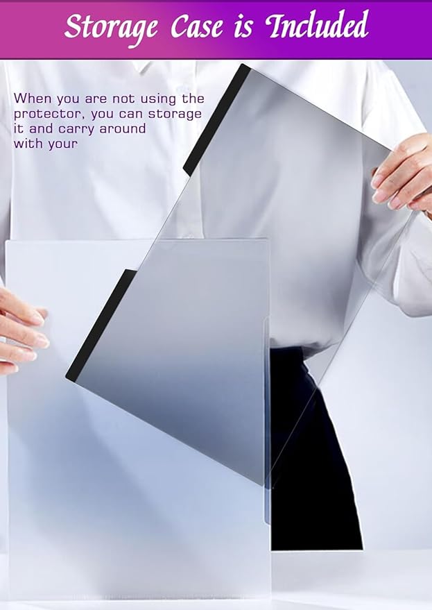 PYS 14 Inch 16:10 Magnetic Laptop Privacy Screen, Anti-Glare Blue Light Filter, Removable Privacy Shield for Lenovo, HP, Dell