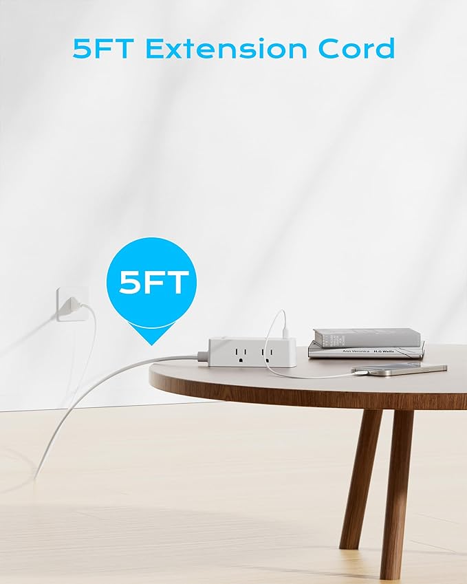 Italy Travel Plug Adapter, Olcorife US to Italy Type L Plug Adapter, International Power Strip with 6 Outlets and 3 USB(1 USB-C), 5 FT Cord for Italy Chile Ethiopia Libya