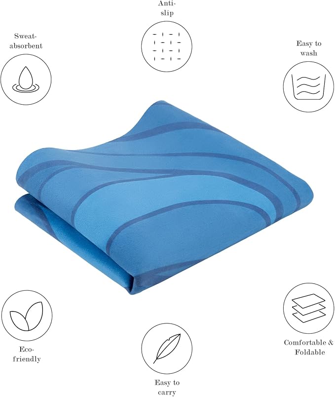 Travel Yoga Mat, Non-slip Foldable Travel Fitness Mat With Carry Bag for Yoga, Exercise, Pilates, 1.5mm Thick Lightweight Exercise Yoga Mat for Women