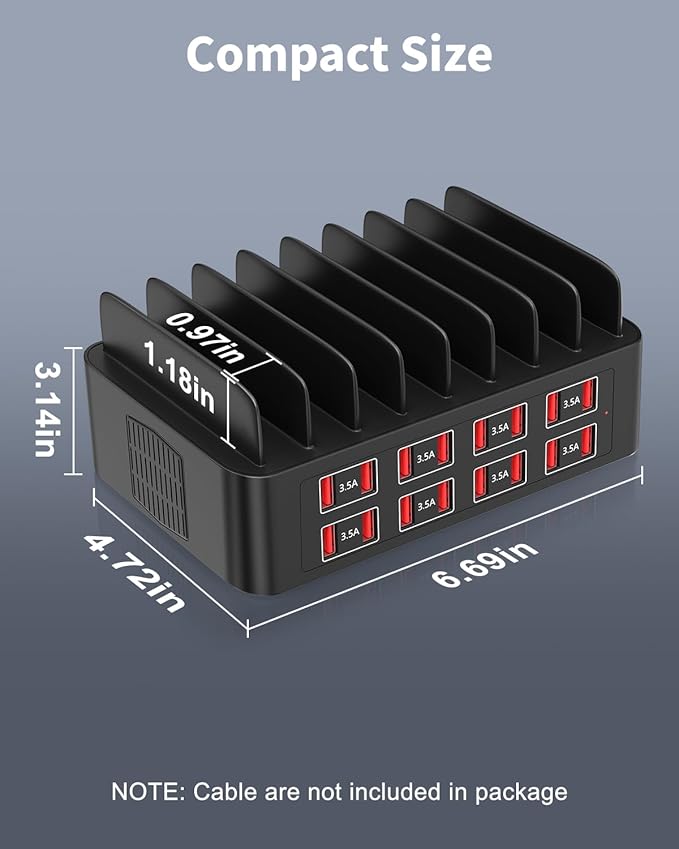 150W Charging Station for Multiple Devices, 16 Port Phone Charger Station, Multi USB Organizer Charger Station for iPhone, Android, iPad, Cell Phone, Tablets