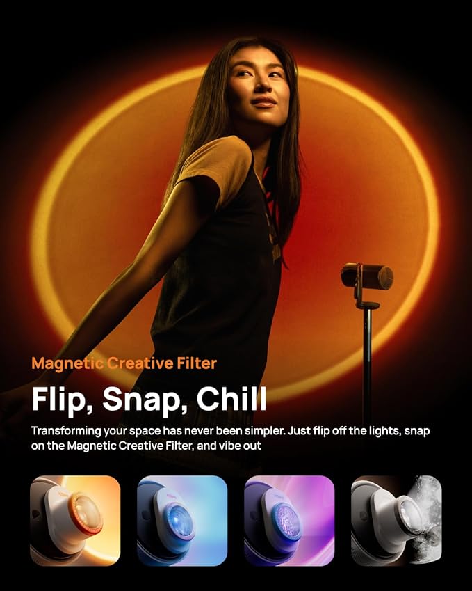 XGIMI MoGo 4 Laser Projector Collection, 550 ISO Lumens, Google TV , Official Netflix, 5h Battery Life – All-in-One Home & Outdoor Cinema Kit with PowerBase Stand, 70" Screen, 4 Filters& Carry Case