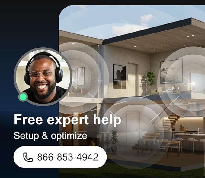 NETGEAR Orbi 970 Series Quad-Band WiFi 7 Mesh Network System (RBE972S) - Router + 1 Satellite Extender, Security Features, 27 Gbps, 6,600 sq. ft., 200 Devices, 10 Gig Internet Port – Free Expert Help