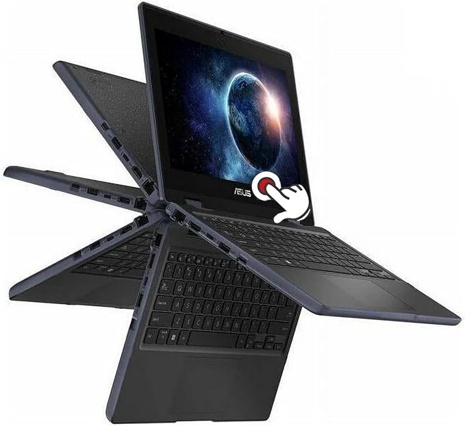 ASUS 11.6" HD 2 in 1 Touchscreen Laptop, Intel Celeron N100 Processor, 4GB RAM 128GB SSD, 256gb 9H Docking Station, Webcam, Wi-Fi 6, Bluetooth 5.1, HDMI, Windows 11 Pro, Mineral Gray