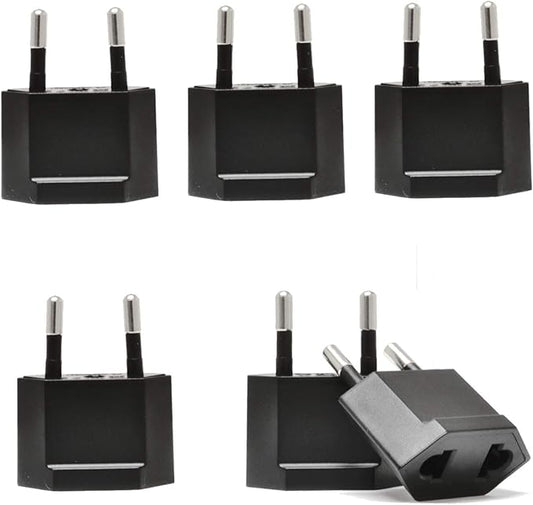 Ceptics USA, Canada to European Plug Adapter - Type C Adapter compatible in Europe, Canada to European travel plug adapter Ideal for Phones, Camera & more - CE Certified - RoHS Compliant - 6 Pack