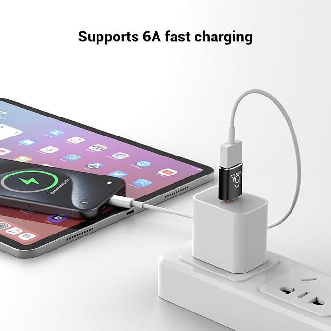 10 Pack 10Gbps/120W USB C to USB3.1 Adapter,Black Type C Male to USB Female Adapter for Smartphone, PC, Laptop, Tablet, Keyboard etc.