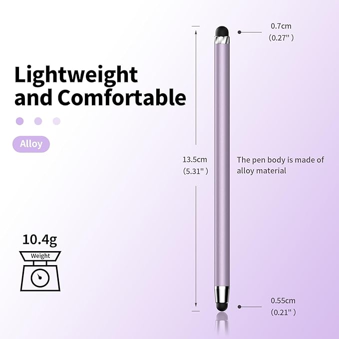 10 PCS Stylus,Stylus Pen for Touchscreen,Stylus 2-in-1 High Sensitivity & Precision Suitable for Touch Screens of iPhone/ipad/Android Tablets(10 Stylus Pen Purple/Black + 20 Tips)