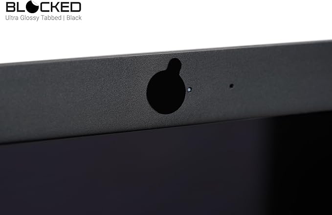 Stackable Webcam/Camera Vinyl Covers | 57 Tabbed Low-Tack Restickable Webcam Sticker | Multiple Sizes | Black 57-Pack Tabbed (Ultra Glossy)