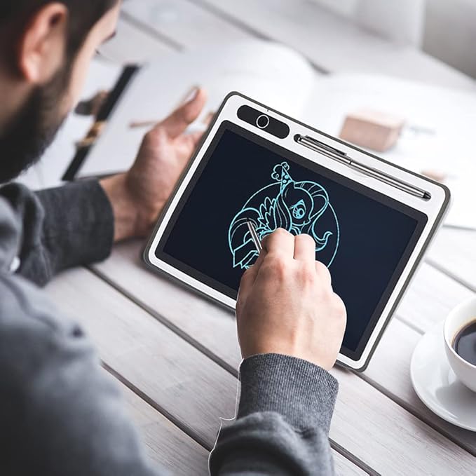 LCD Writing Tablet 10 inch Electronic Handwriting Pad Doodle Board with Leather Protective Case Christmas Birthday Gifts for Adults at Home Business Office(Pink)