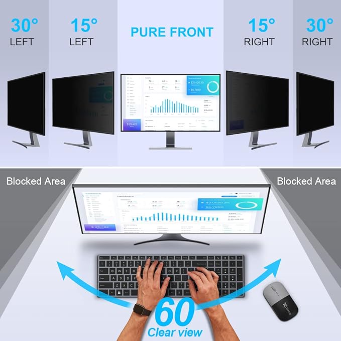 [2-Pack] 24 Inch Privacy Screen for Monitor Computer Screen Privacy Filter for 16:9 Widescreen Monitor Desktop PC Monitor Privacy Film Monitor Privacy Shield and Anti-Glare Protector