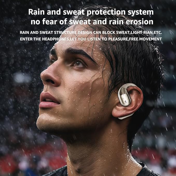 Sports Open Earbuds With Over ear Hooks and Neck Sling,Open Ear-hook headphones Wireless Bluetooth 5.4,HiFi Sound Clear Calling,waterproof,Around the ear headset fit for Workout running exercise Gym