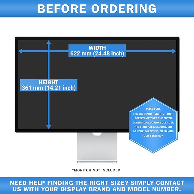 ZOEGAA iMac 27 inch Privacy Screen Filter for Studio Display, Removable 27 Inch Computer Privacy Screen 5K Retina Display Computer Screen Privacy Shield and Anti-Glare Screen Protector