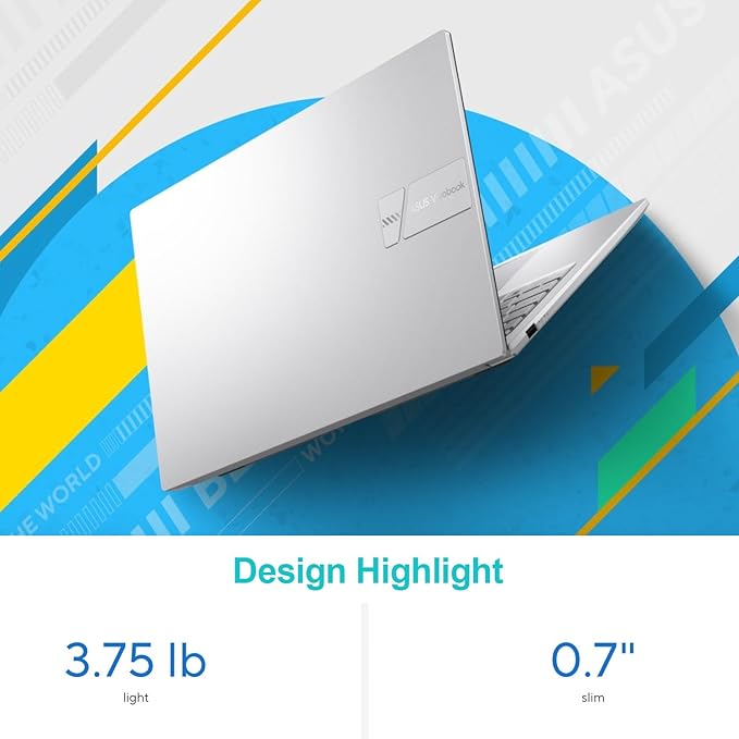 ASUS Vivobook 15 Laptop, 15.6" FHD+ Touchscreen, Intel Core 5 120U, 40GB RAM, 1TB SSD, Fingerprint, Backlit KB, HDMI, Wi-Fi 6, Windows 11 Home, Silver, Bundle with Thunderobot ML101 Wireless Mouse