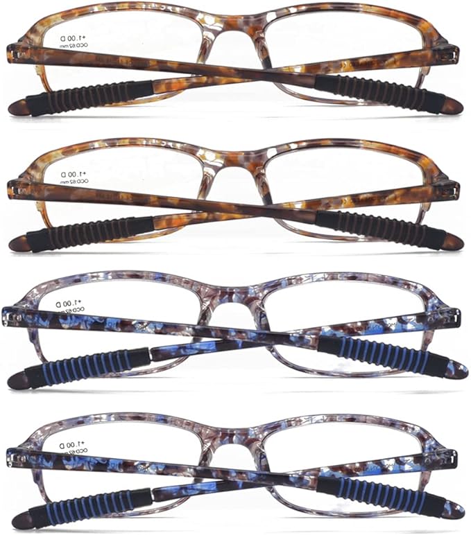 Computer Blue Light Blocking Reading Glasses(Flexible and Lightweight) UV Protection Readers Anti Eyestrain for Women Men (4 Tortoise, 2.00, multiplier_x)
