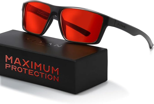 Titan Gaming Glasses, Anti Blue Light Glasses Men, UV400 Protection Blue Light Blocking Glasses for Computer Eye Strain