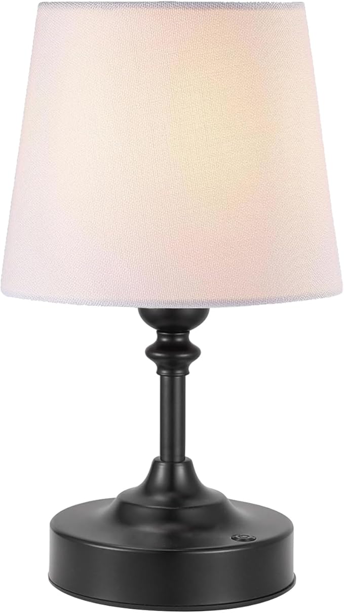 Kakanuo Mini Cordless Table Lamp Black - 1 Pack 4000mAH Battery Operated Lamp for Decor, 3000K Stepless Dimming Touch Control Rechargeable Lamp for Bedroom, Dining Table, Counter, Living Room