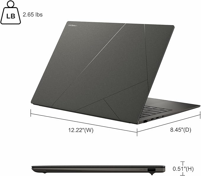 ASUS Zenbook S14 Laptop 14" 3k OLED Touch (120Hz, 500nits HDR, 100% DCI-P3) Intel 8-core Ultra 7 256V (Up to 47 Tops) 16GB DDR5 1TB SSD for Creator Business Professional Win11 ICP Hub w/Copilot+ AI