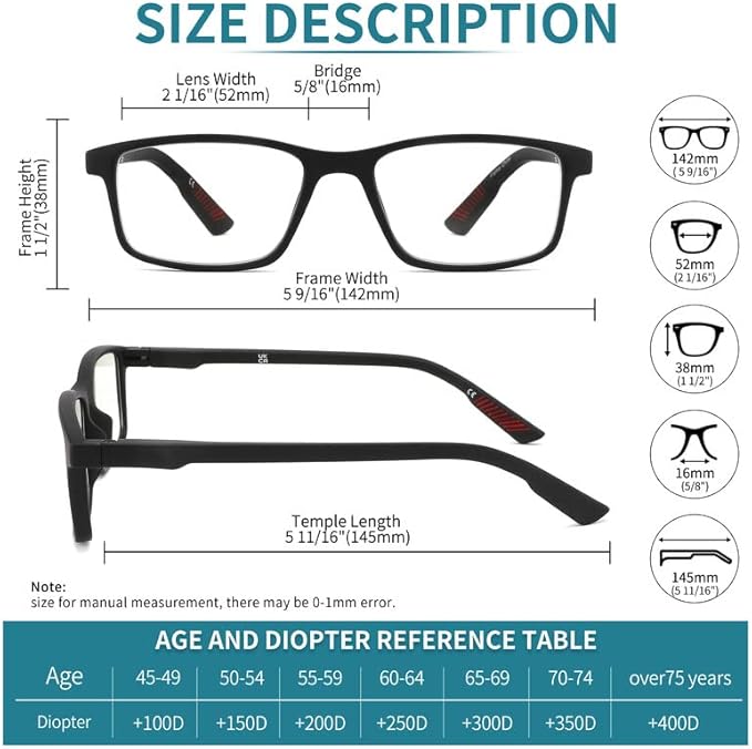 4 packs of blue block reading glasses (male and female), computer reader, UV block glasses (1.50x)
