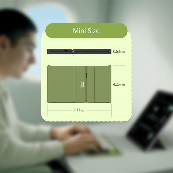 Nillkin Pocket Foldable Keyboard with Touchpad & Wireless Bluetooth, Portable Travel Keyboard for Home or Mobile Office Replaces Keypads and Mouse Combo, Compatible with iPad, Laptop, Tablet - Green