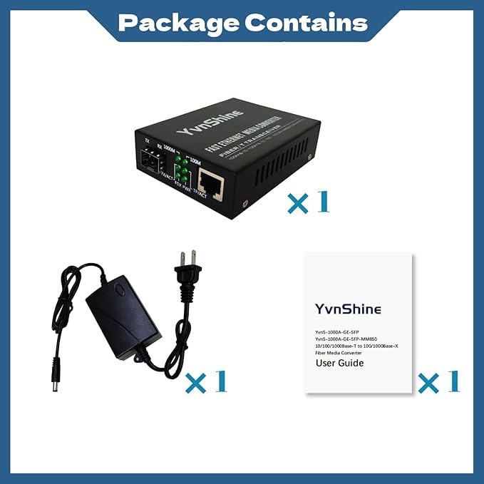 1.25G Fiber Ethernet Media Converter, Gigabit SFP to RJ45, Fiber to Ethernet with Auto-Negotiation, Plug & Play, Super Compatibility (Open SFP Slot)