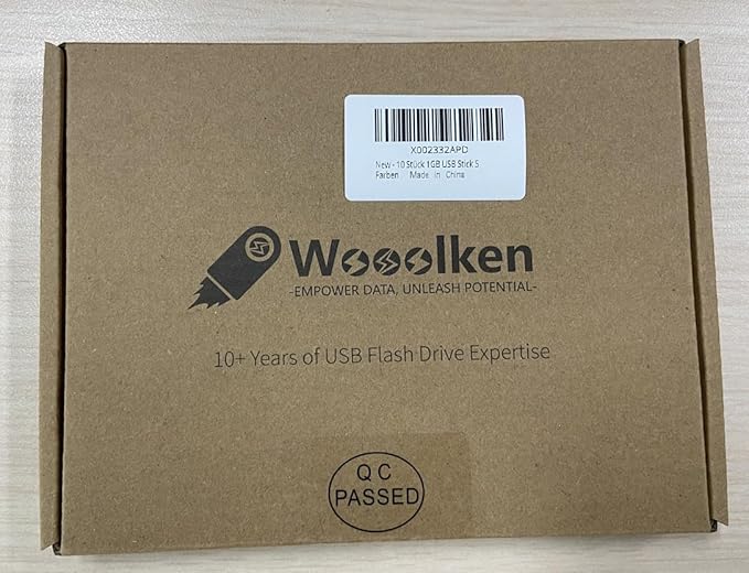 1GB Flash Drive 10 Pack, Wooolken USB 2.0 Memory Stick Thumb Drive with Lanyards Swivel USB Stick for Data Storage and Backup (Mixed Colors)