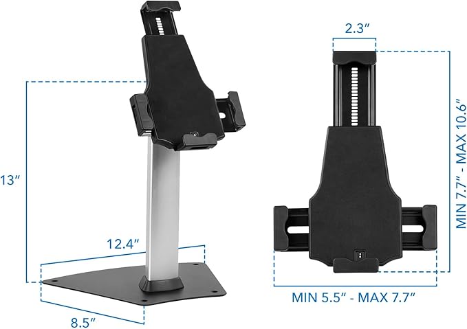 Mount-It! iPad Stand, Secure Universal Tablet Kiosk POS Locking Tablet Countertop Stand for Desk, Fits iPad, Air, Samsung Galaxy Tab, Surface Go & 7.9"- 10.9" Tablets