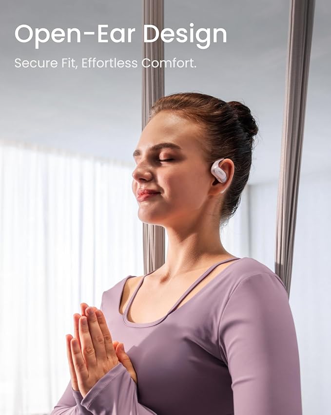 SHOKZ OpenFit Air - Open-Ear Headphones, True Wireless Earbuds, Water Resistant, Secure Earhooks for Daily Use, White