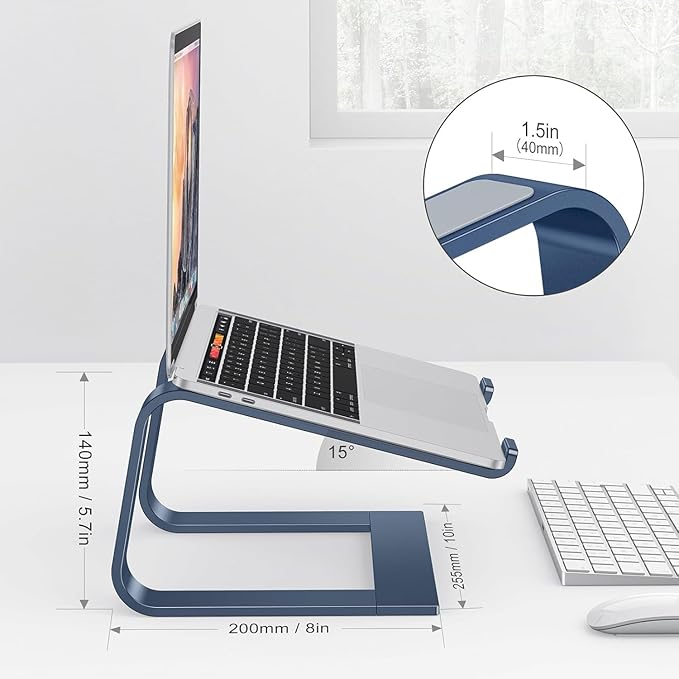 OMOTON Laptop Stand - Detachable Laptop Mount, Aluminum Holder for Desk, Compatible with MacBook, Dell, HP & More (11-16 inch), DeepNavy