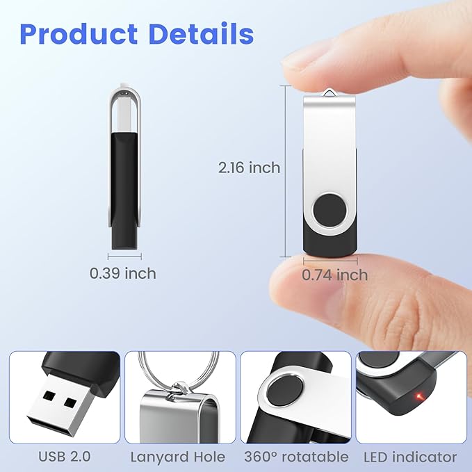 ABLAZE 8GB USB Flash Drive 100 Pack, USB 2.0 Thumb Drives Bulk Memory Sticks Pendrives 100PCS (Mixcolors)