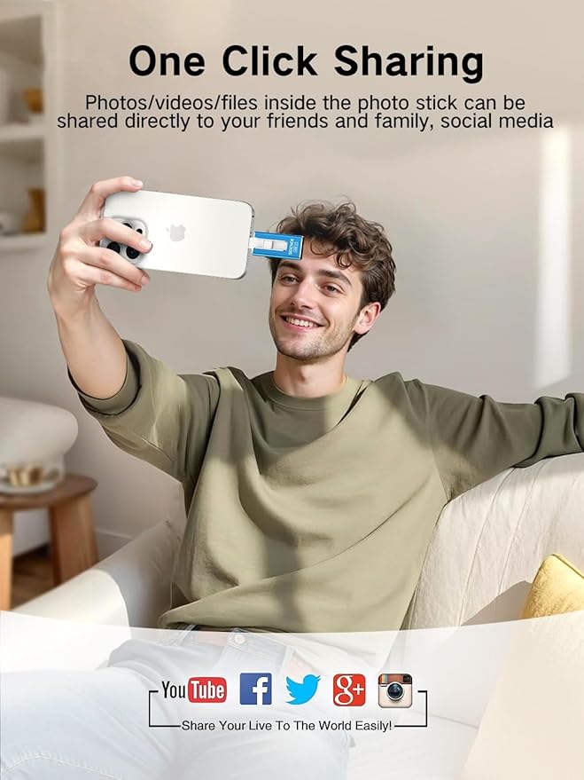 SCICNCE 512GB Flash Drive Intended for iPhone, USB Memory Stick Storage Backup for Photos Videos, Plug and Play No APP Required, Compatible with iPhone iPad Android and Computers (Bule)