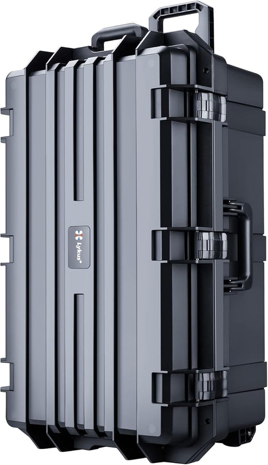 Lykus HC-7530 Large Waterproof Hard Case with Wheels and Customizable Foam, Interior Size 29.5x17.7x11.8 inch, Suitable for cameras, lenses, electronic equipment and more