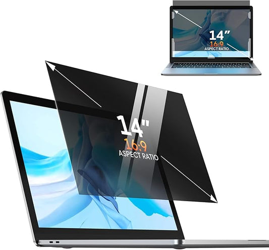 Yamaya 14 Inch Laptop Privacy Screen, Removable 16:9 Aspect Privacy Filter Screen Protector, Anti Peeping