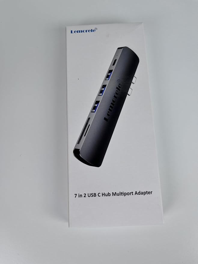 Lemorele USB C Hub for MacBook Pro/Air M1 M2 2022 2021 2020 2019 2018 13" 15" 16", 7 in 2 Multiport Adapter Hub Mac Dongle w/4K HDMI, 3 USB 3.0, SD/TF 3.0, 100W PD 40Gbps Thunderbolt 3/4