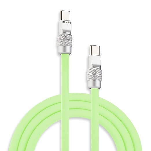 chubbycable Chubby 2.0 Fast Charging Cable Durable Soft Silicone USB C Cable 240W Extra Thick Charger Cord Compatible with iPhone 17-15 Series iPad, Mint Green, Type-C to Type-C, 9.8 FT