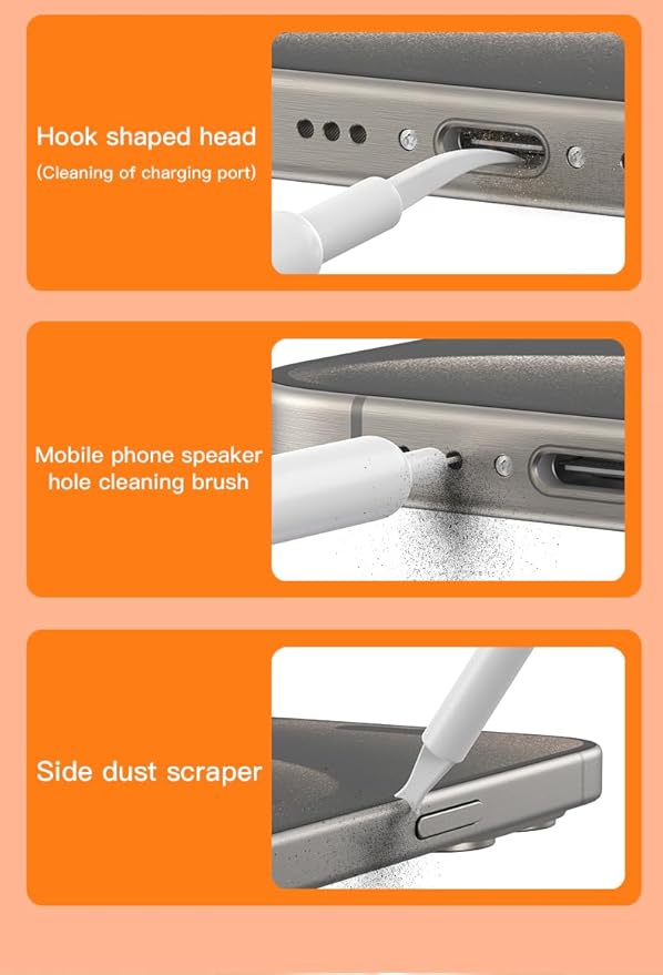 32-in-1 Multi-Functional Cleaning Kit for Electronics inlcuding Headphones,Mobile Phones,Computer,Monitor,Lens and etc, Compact and Portable Design, White