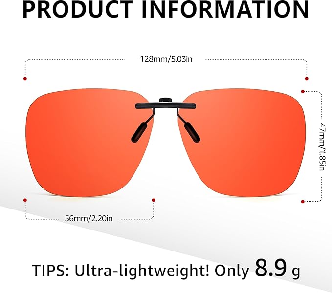 2 Pack Clip On Blue Light Glasses for Women Men, Fit Over Prescription Eyewear Reduce Computer Eye Strain