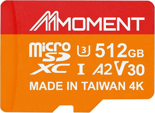 MMOMENT 512GB Micro SDXC Card MM23, A2, UHS-I, U3, V30, Class 10 Compatible, Read Speed Up to 160 MB/s,Write Speed Up to 120 MB/s, SD Adapter Included