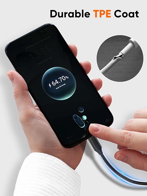 CableCreation USB C Short Cable 3.3 ft,USBC Monitor 8K@30Hz/4K@120Hz, 240W Type C Charging,20G USBC Data,USB C 3.2 Gen 2x2 for Thunderbolt 4/3,Cellphone, Laptop, Android Auto, Carplay,iPhone 15/16/17