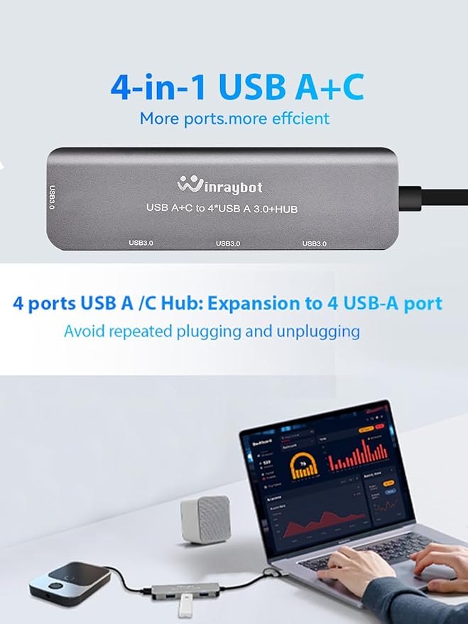 USB hub Splitter USB Splitter for Laptop,USBA 3.0 1to4,USBA/C 3.0 Splitter usbc hub for Laptop,usb3.0 Port Expander usbc Adapter to usb3.0,USB Expander,USB c hub Plug and Play