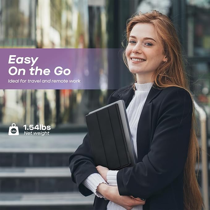 MP Mobile Pixels New Glance Plus 15.6'' OLED Portable Monitor, 1MS 100000:1 Laptop Screen Extender with Dual Speakers, Plug & Play, Windows/macOS/Switch/Android, Included Protective Cover Waterproof