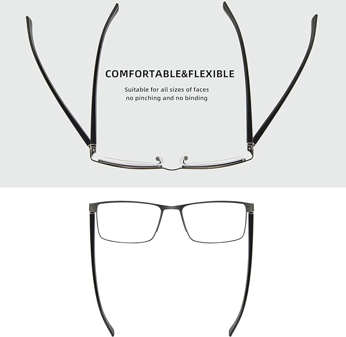 Bifocal Reading Glasses Men Blue Light Computer Readers Clear Top Designer Metal Frame Fashion Spring Hinge Eyeglasses