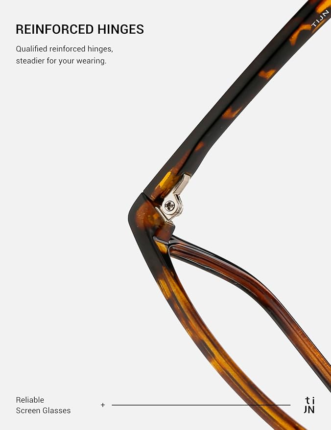TIJN Blue Light Blocking Glasses for Women Men TR90 Frame Square Nerd Eyeglasses Anti Blue Ray Computer Screen Glasses