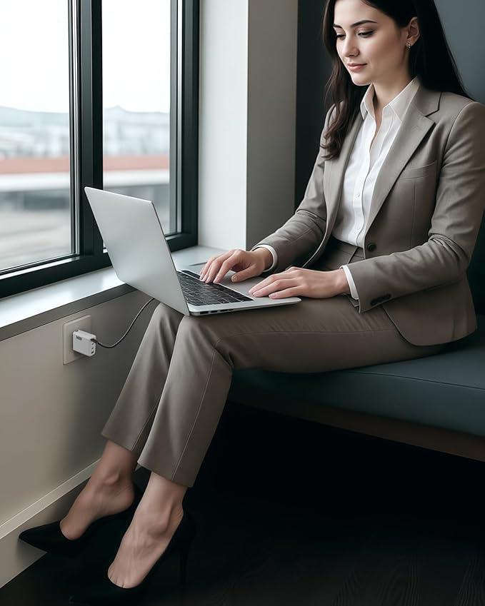 140W USB C Charger, 4-Port Foldable Compact Fast Laptop Charger Power Adapter, Advanced GaN Wall Charger, Compatible for MacBook Pro/Air, iPad Pro, iPhone 16, Galaxy S25, Steam Deck, and More (White)