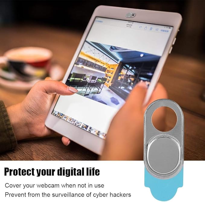 ASHATA 3pcs Metal Camera Lens, Ultra Thin Camera Cover Webcam Cover Blocker Slider for Smartphone Tablet Desktop Laptop (Silver)