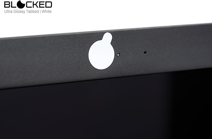 BLOCKED Stackable Webcam/Camera Vinyl Covers | 57 TabbedLow-Tack Restickable Webcam Sticker | Multiple Sizes | White 57-Pack Tabbed (Ultra Glossy)