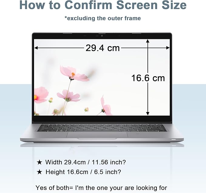 IPROKKO Laptop Privacy Screen 13.3 Inch Compatible With Hp, Dell, Acer, Lenovo, Thinkpad, Samsung, Asus, Sony, Removable 16:9 Aspect Laptop Privacy Shield, Anti Blue Light Glare 13.3 Inch Laptop Priva