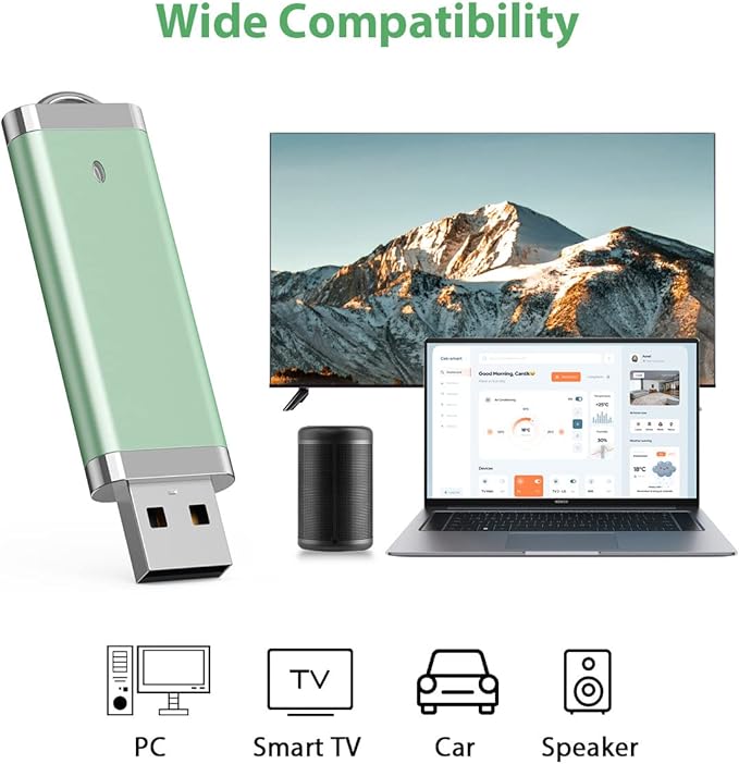 Aiibe 5 Pack 8GB Flash Drive USB Flash Drive Thumb Drives Colorful 8G USB 2.0 Memory Sticks (5 Mixed Colors: Blue Green Yellow Pink Purple)